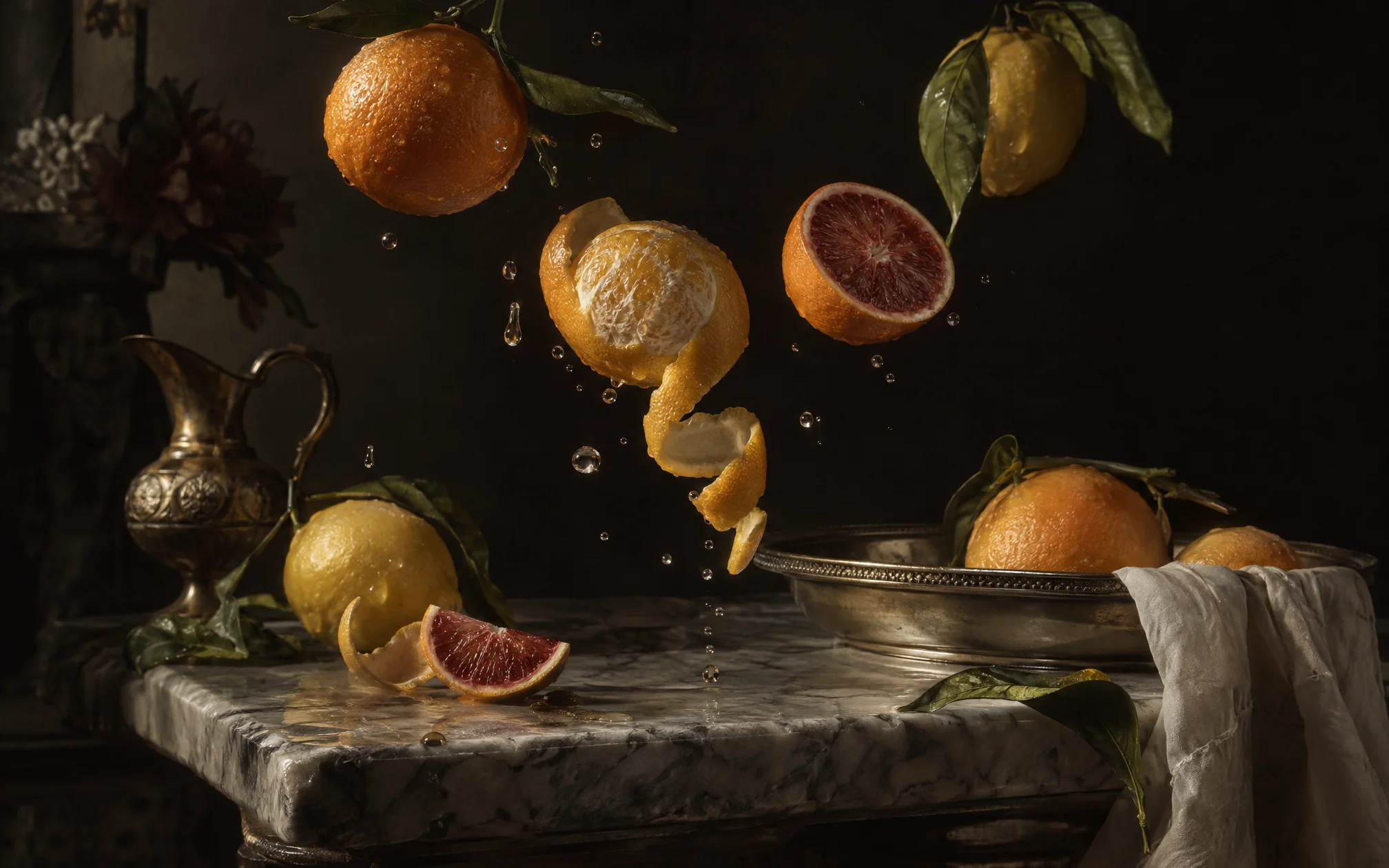 Citrus oil painting style image