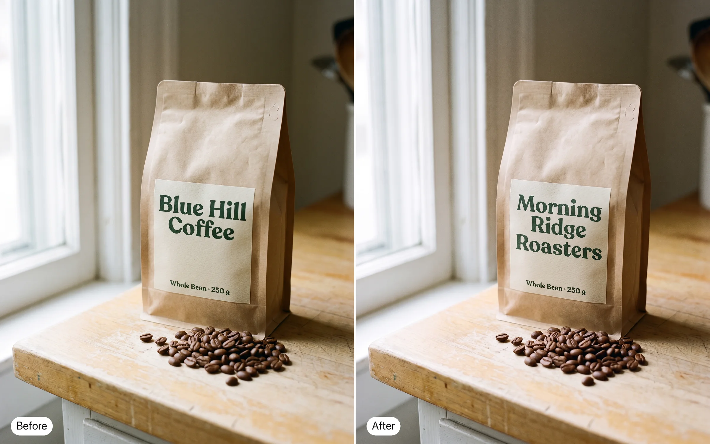 Coffee bag label swap