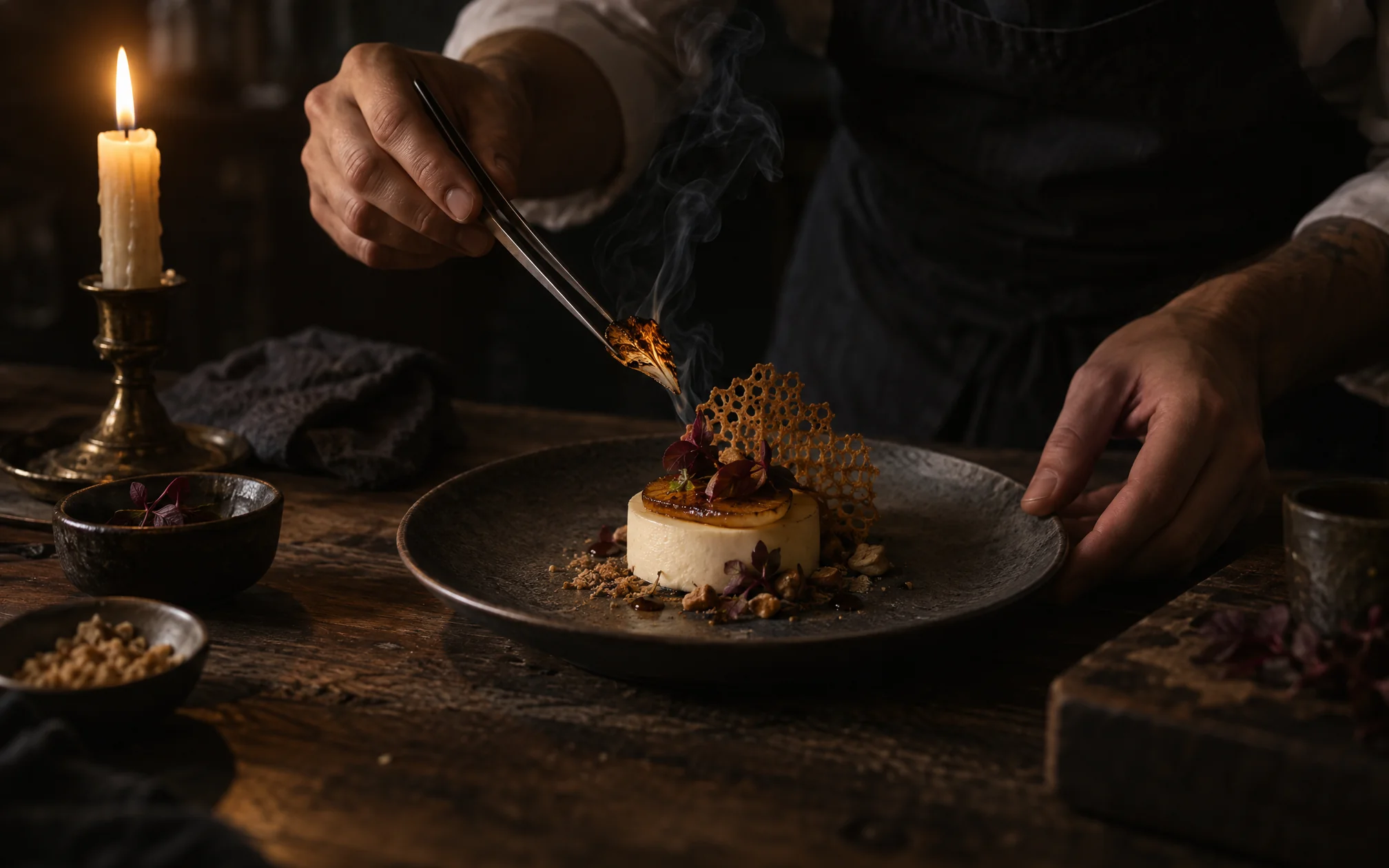 chef dressing food