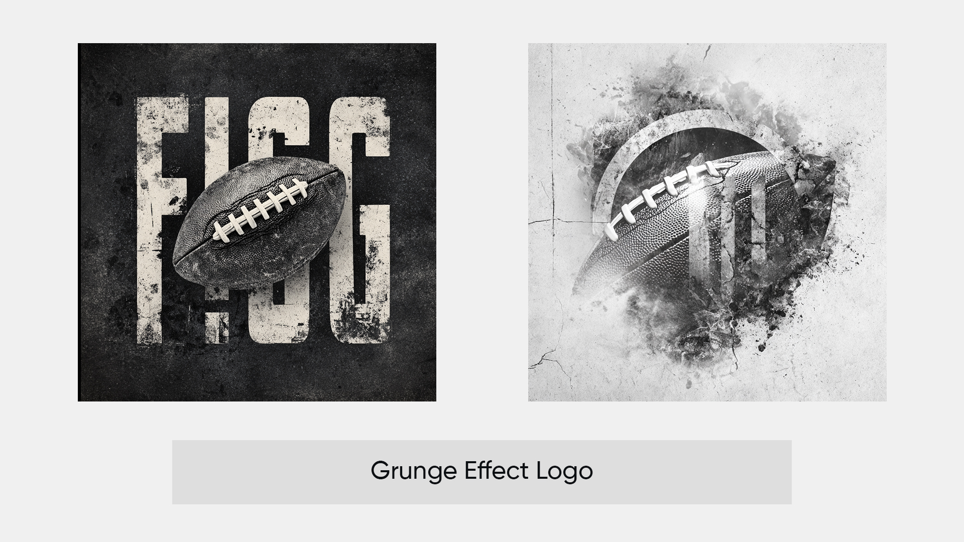 12. Football Logos with Grunge Effect