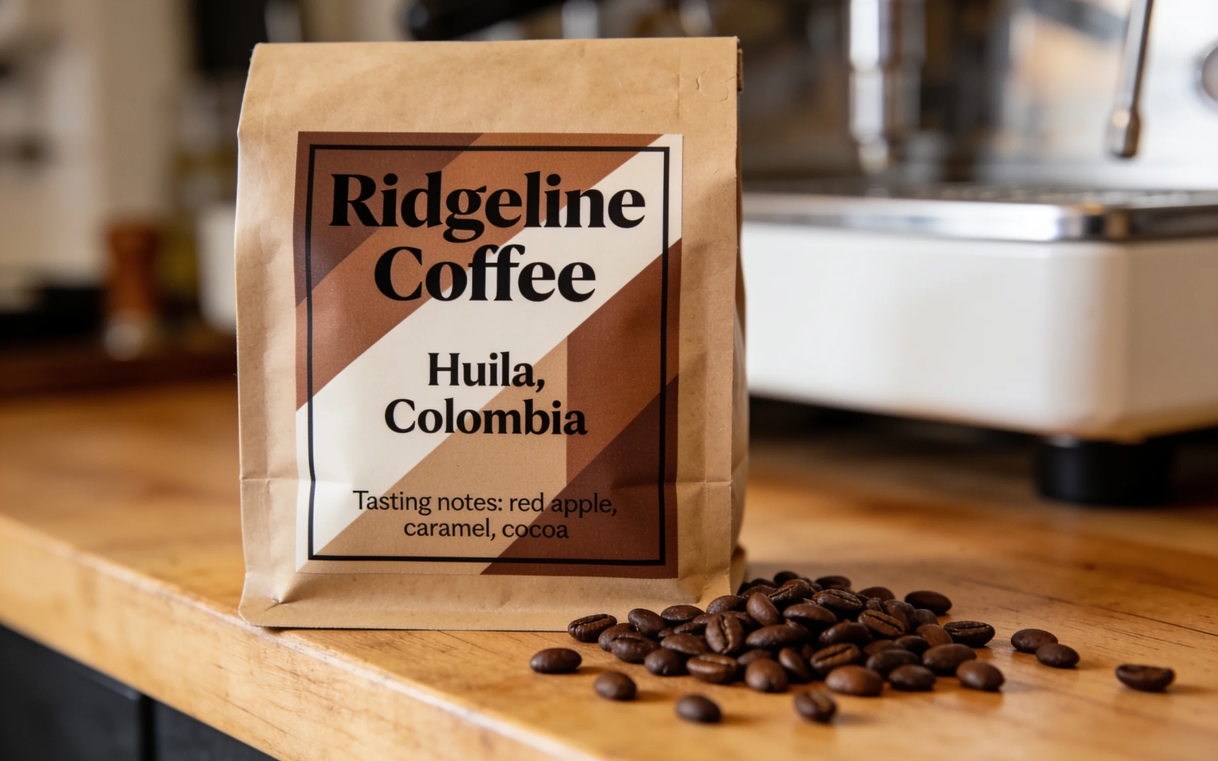 Coffee bag packaging mockup