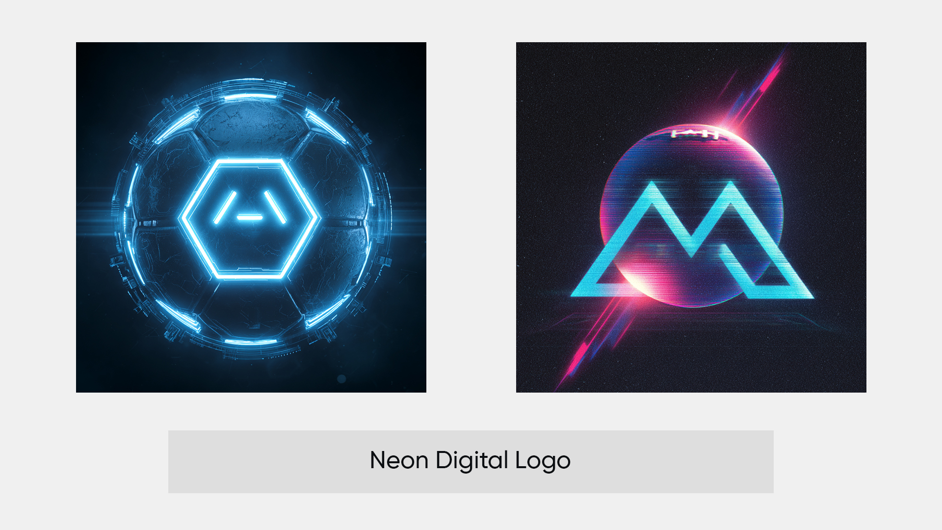 13. Football Logos with Neon Effects and Typography