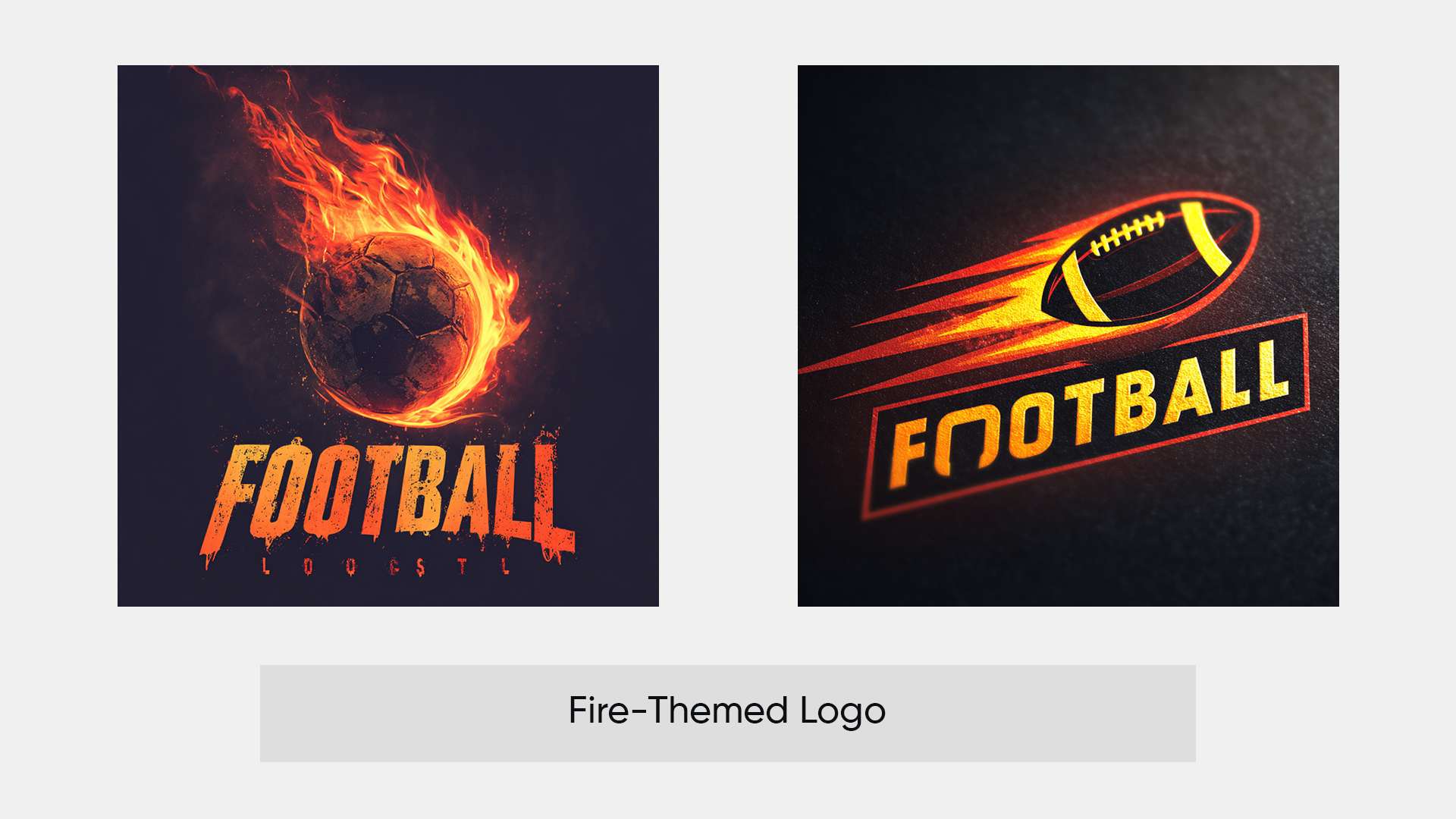 14. Fire-Themed Football Logos