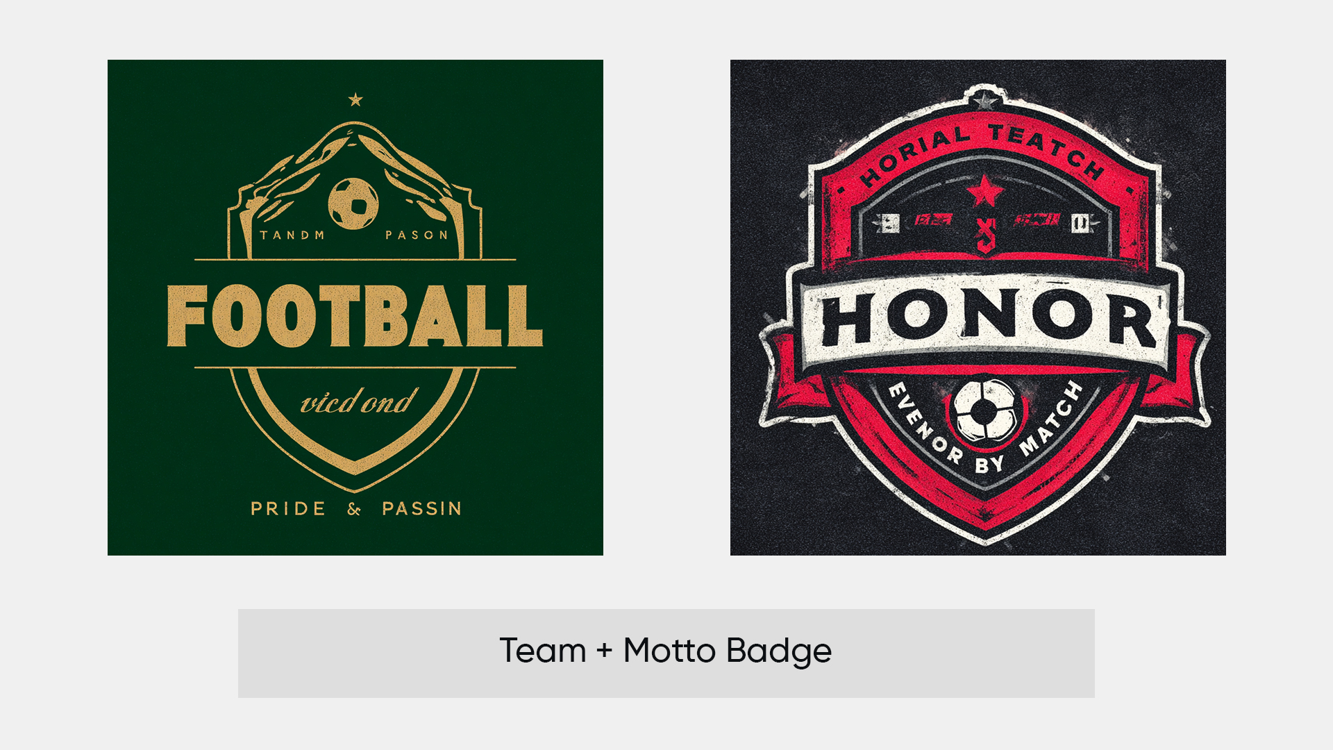 15. Football Logo with Team and Motto Badge
