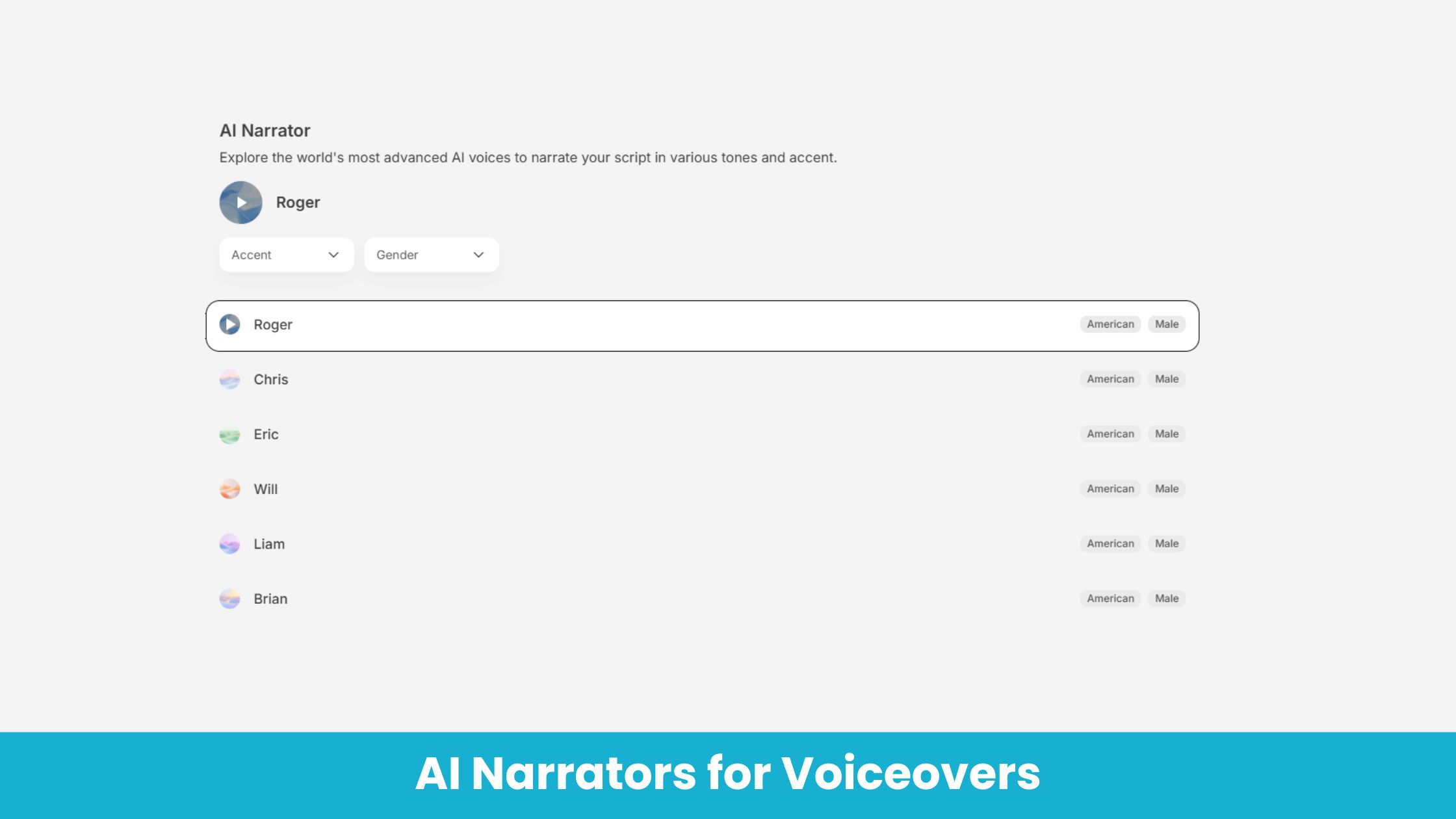 Voiceover Narrators