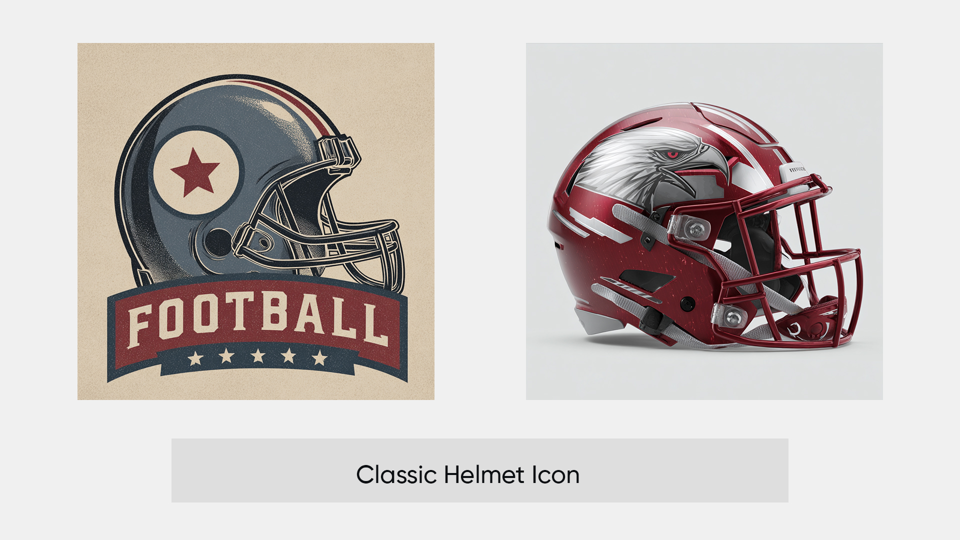 1. Football Logo with Classic Helmet Icon