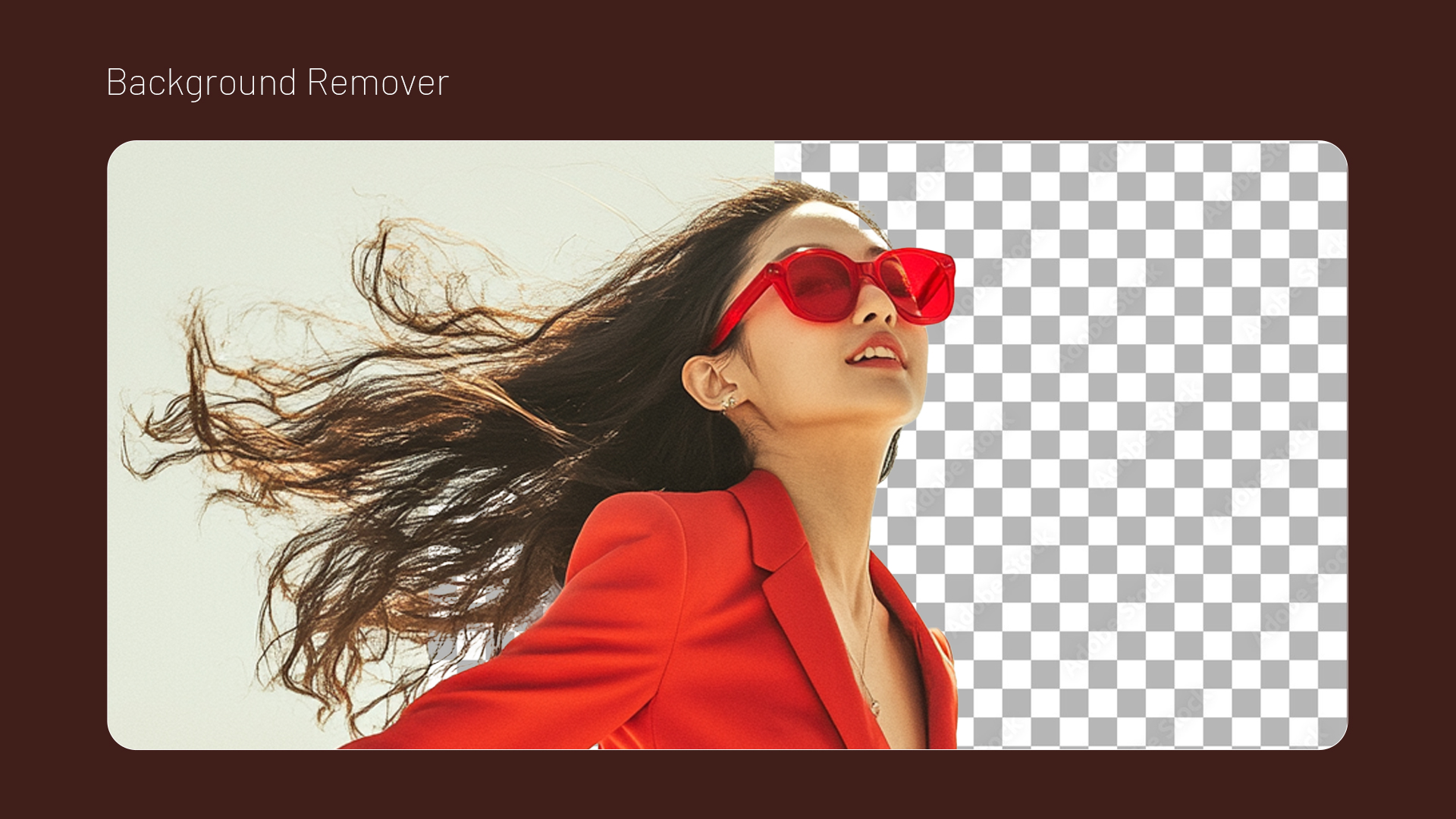 AI-powered background remover tool in action, isolating the subject from its background