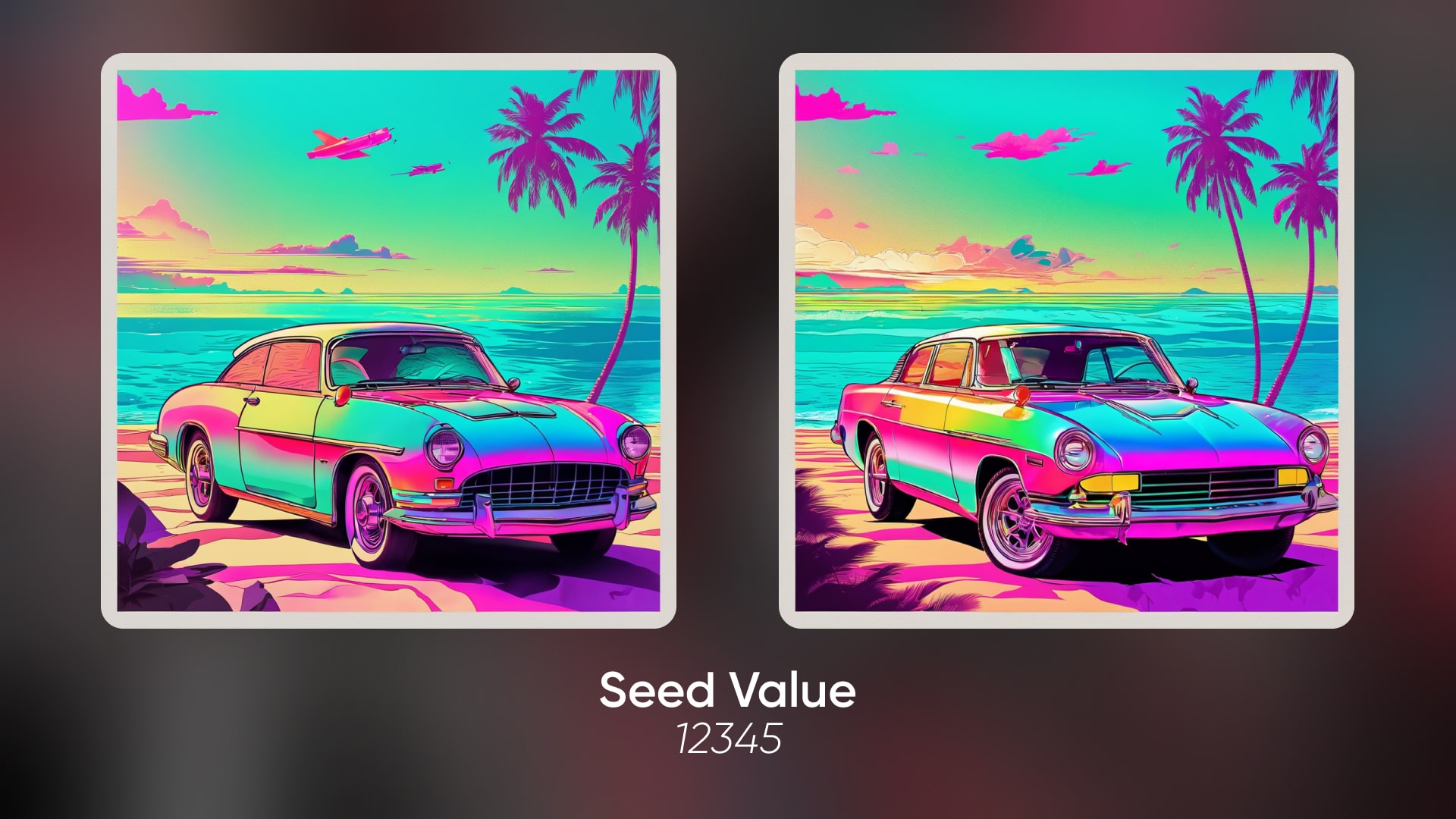 Two similar album covers side by side with a seed number displayed