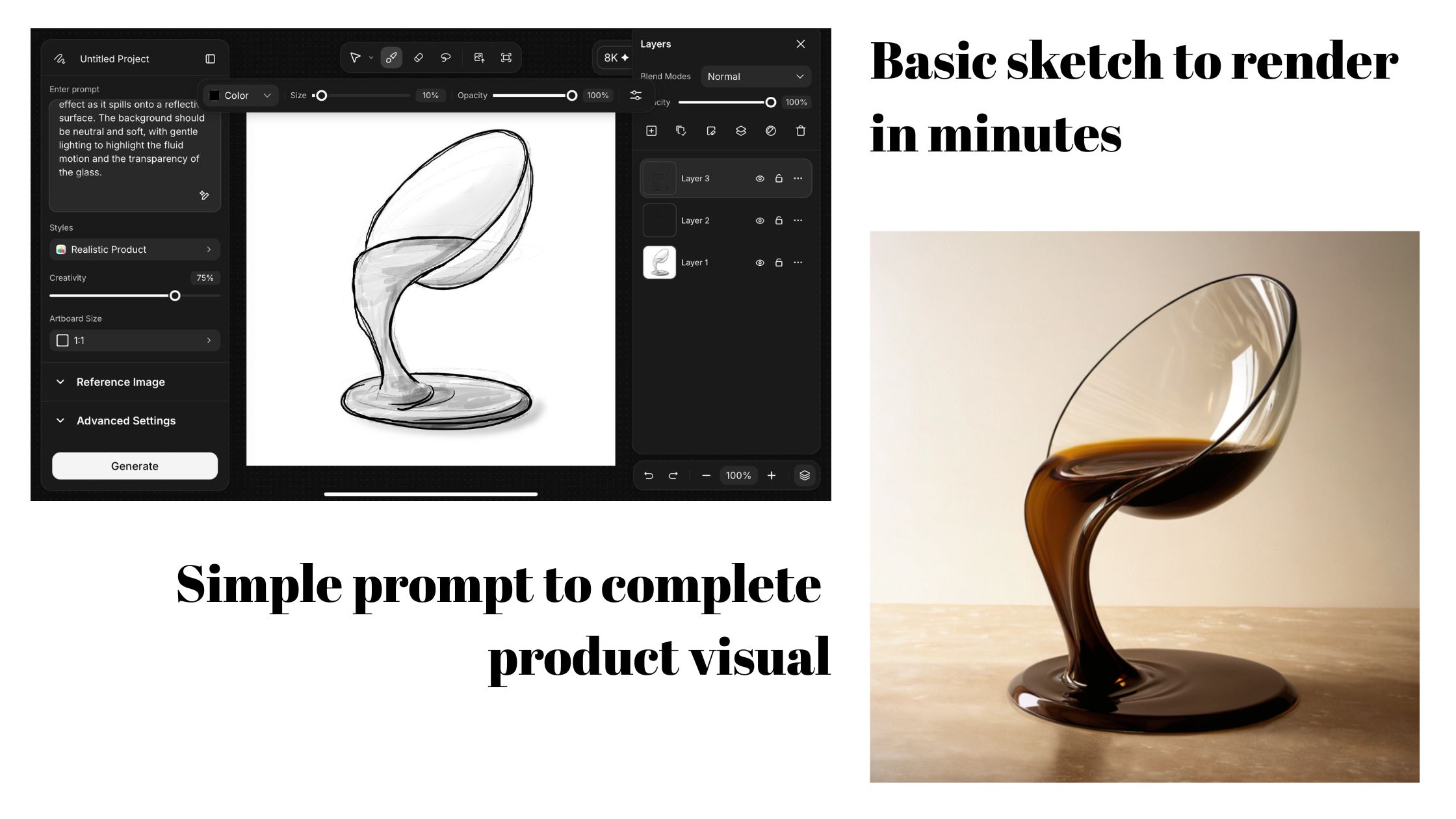 Sketch to Render Process in Ideate AI