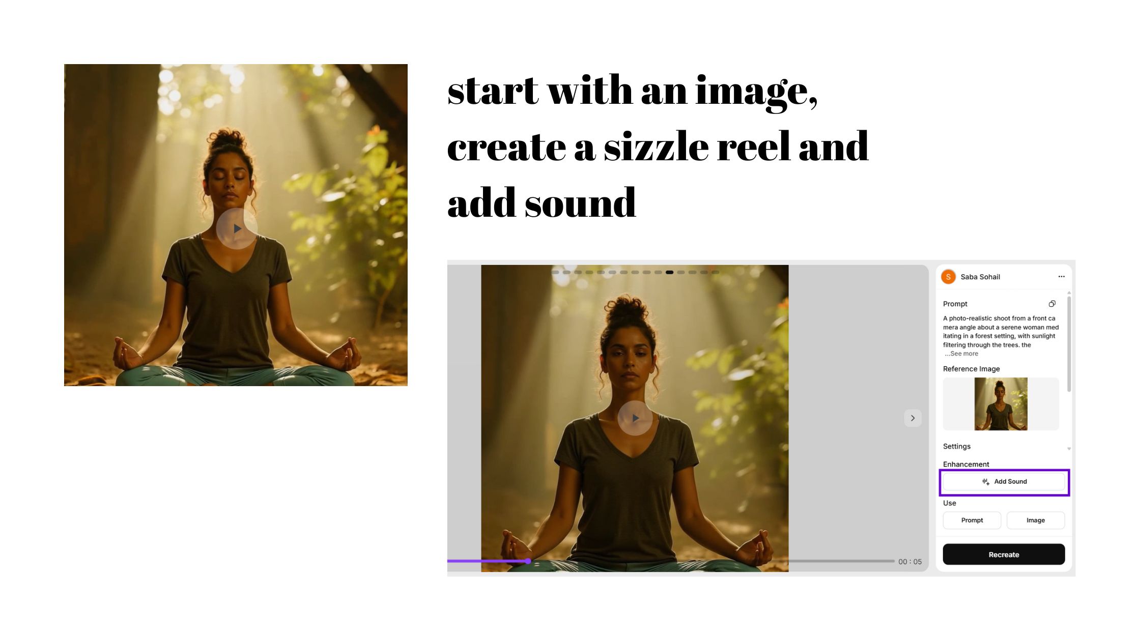 Text to image and add sound options in Video Studio
