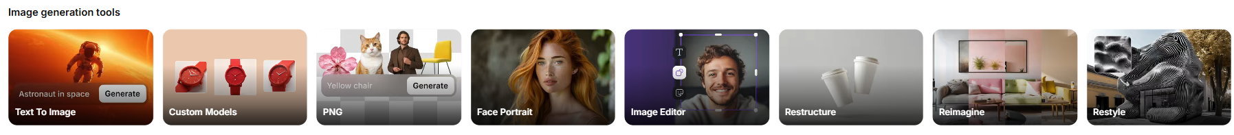 AI Image Generation Tools in ImagineArt
