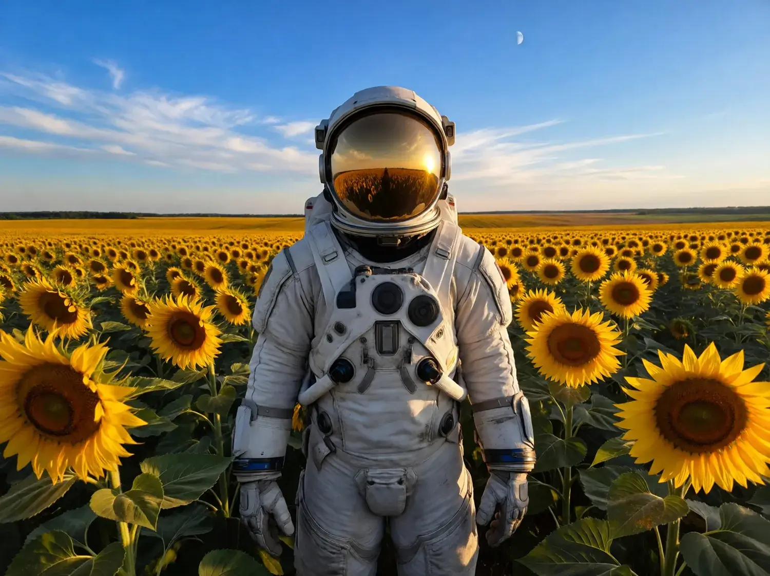 AI Image of Astronaut in sunflower