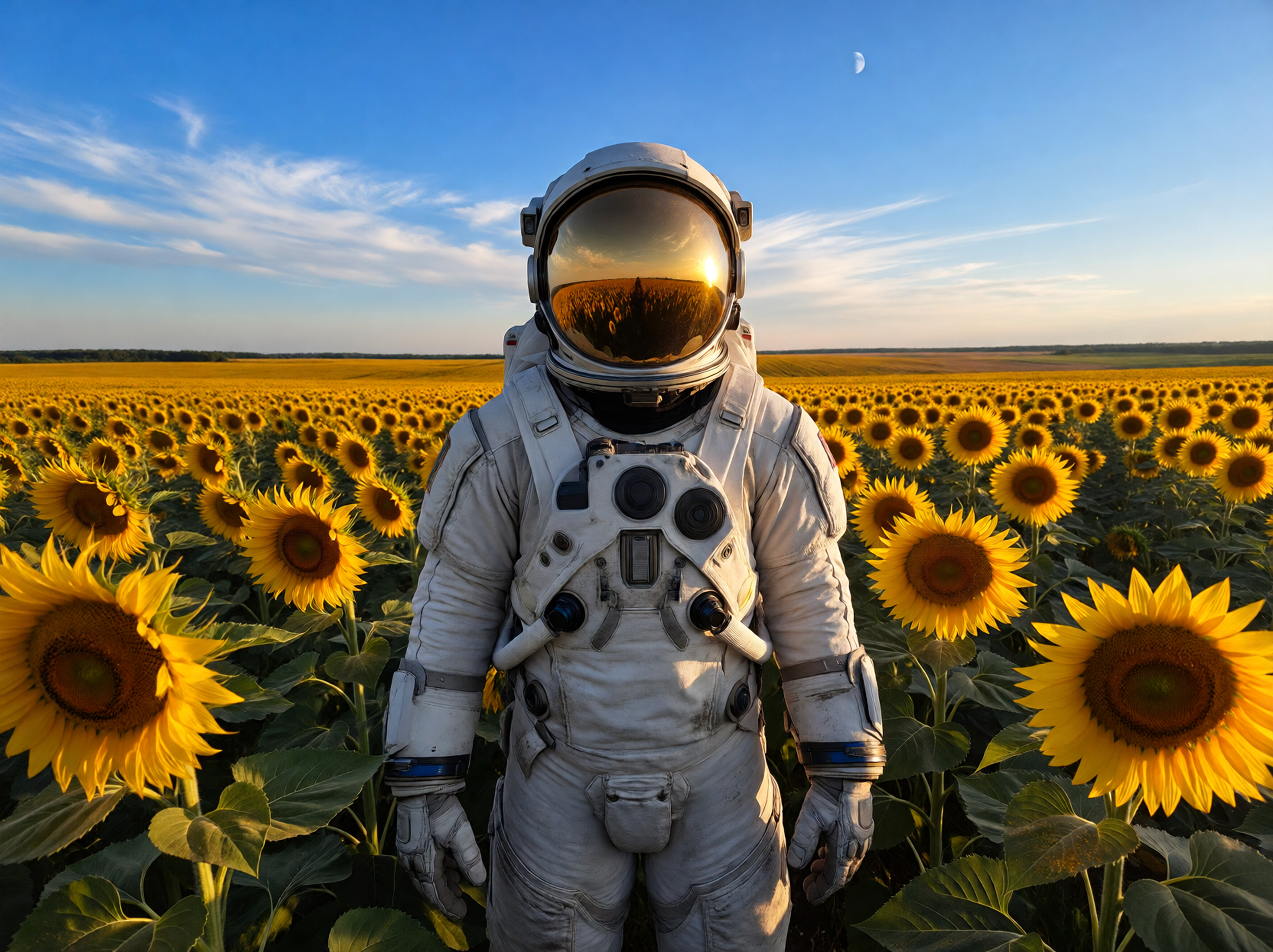 Astronaut in sunflower 