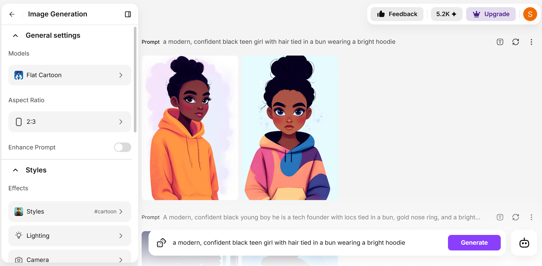 Create black cartoon characters with ImagineArt's AI image generator