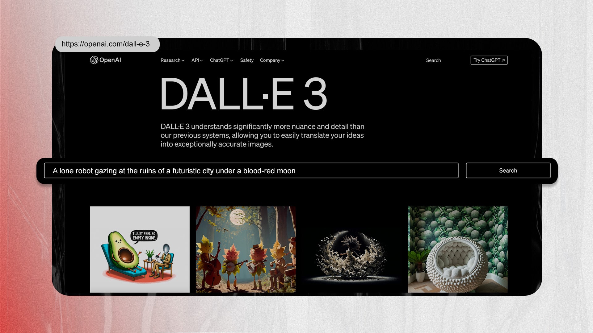 Interface of Dalle-3
