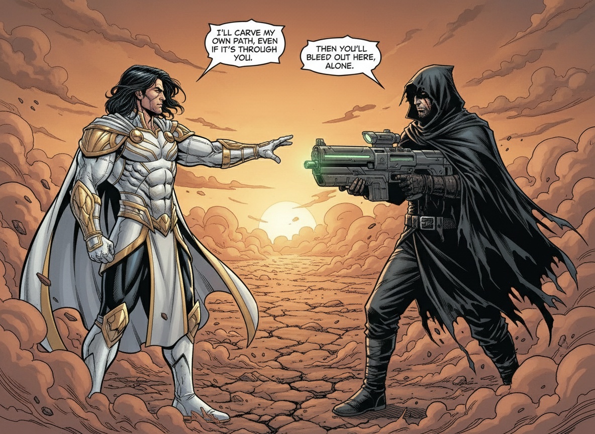AI Generated Comic Panel with Speech Bubbles