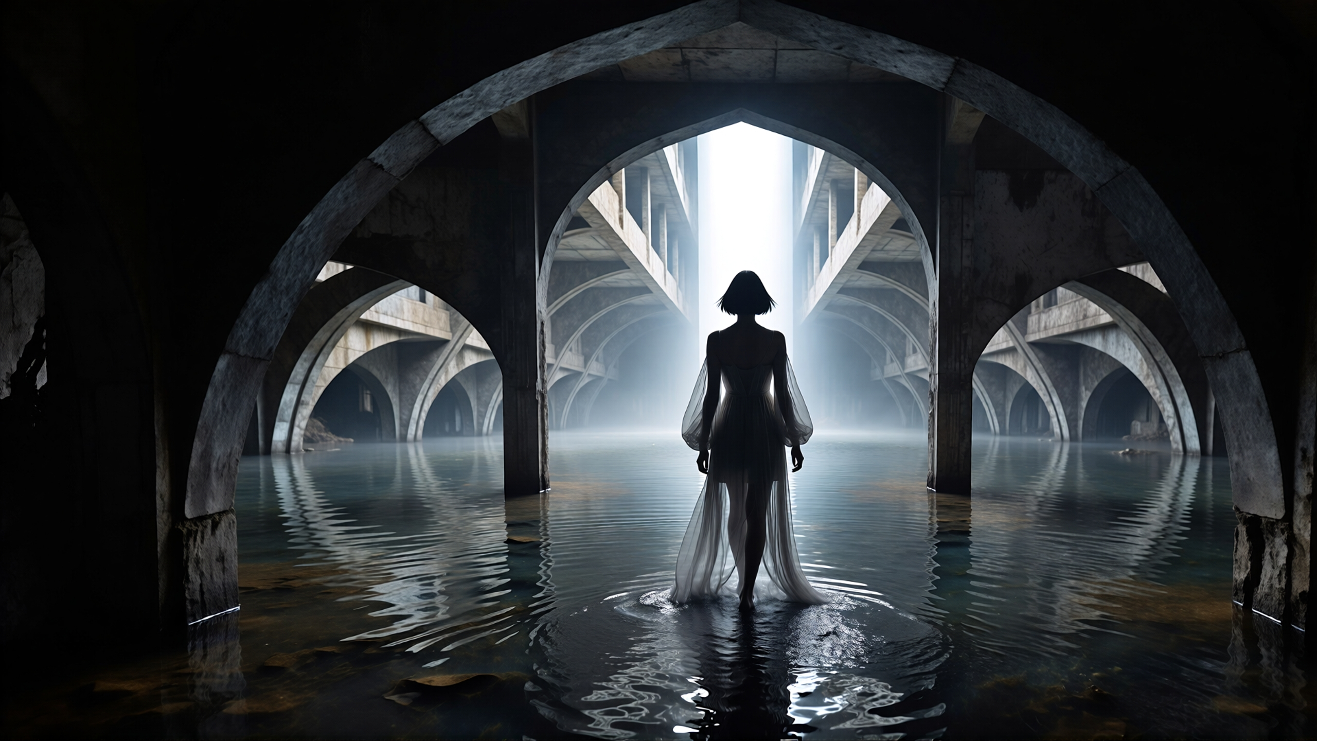 Frame Within Frame - Silhouette in Corridor by Runway Gen 4.5