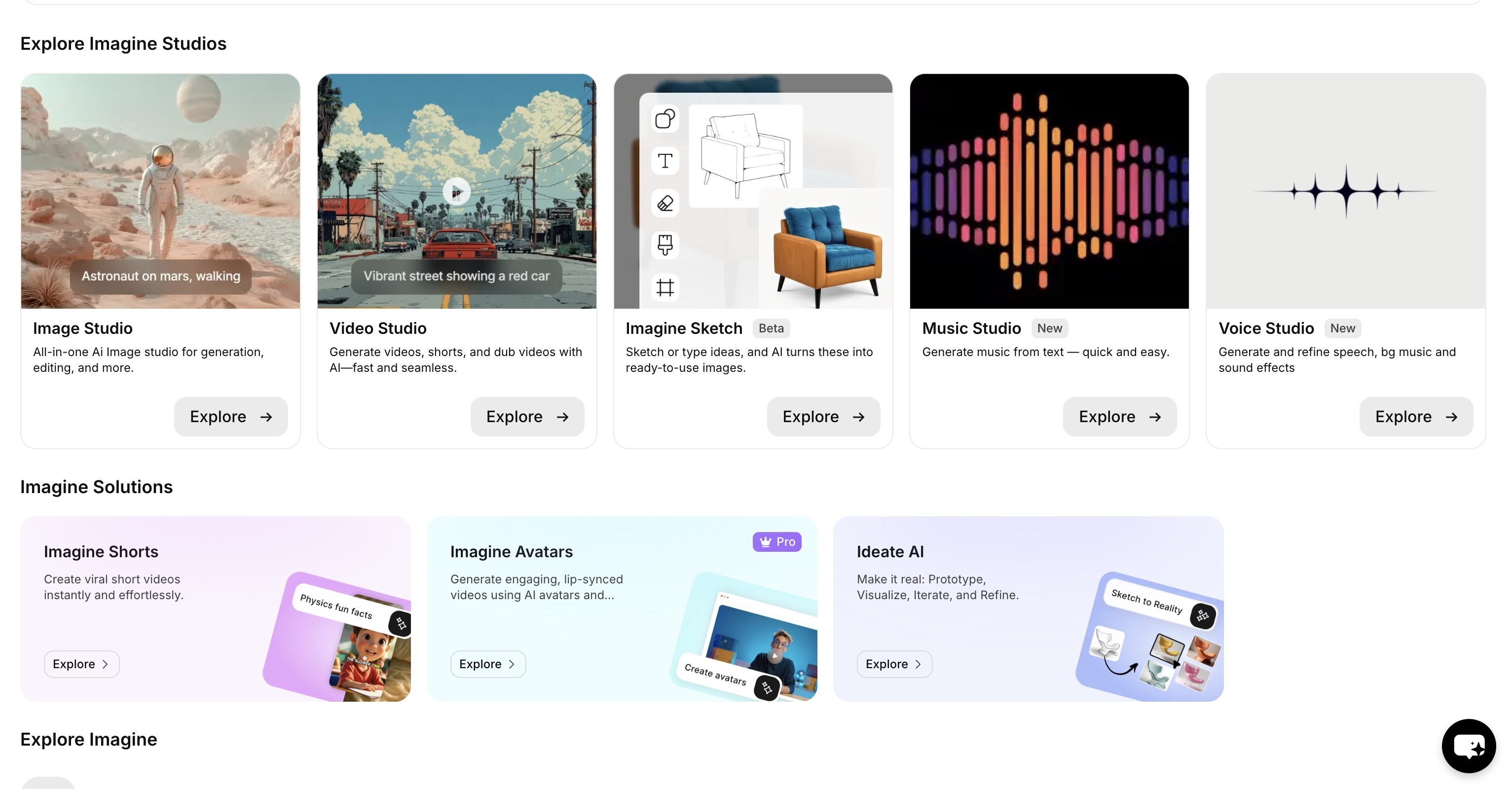 ImagineArt ImageStudio dashboard