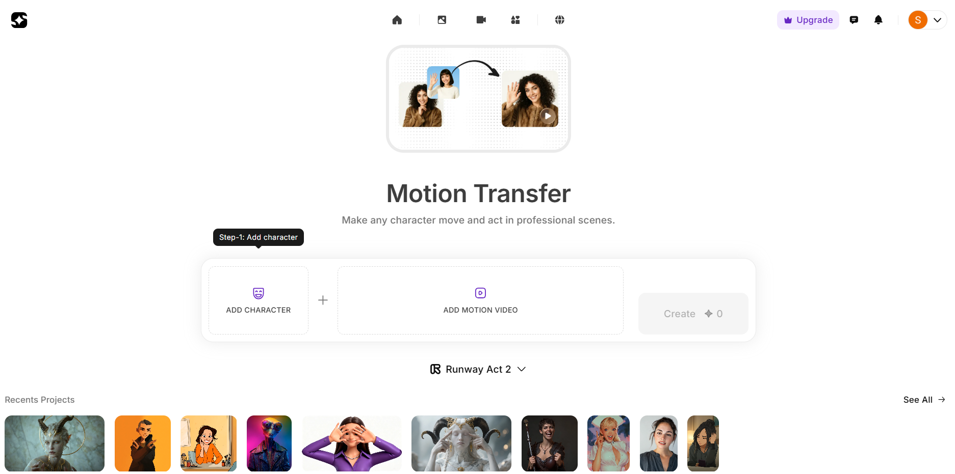 Motion Transfer in ImagineArt