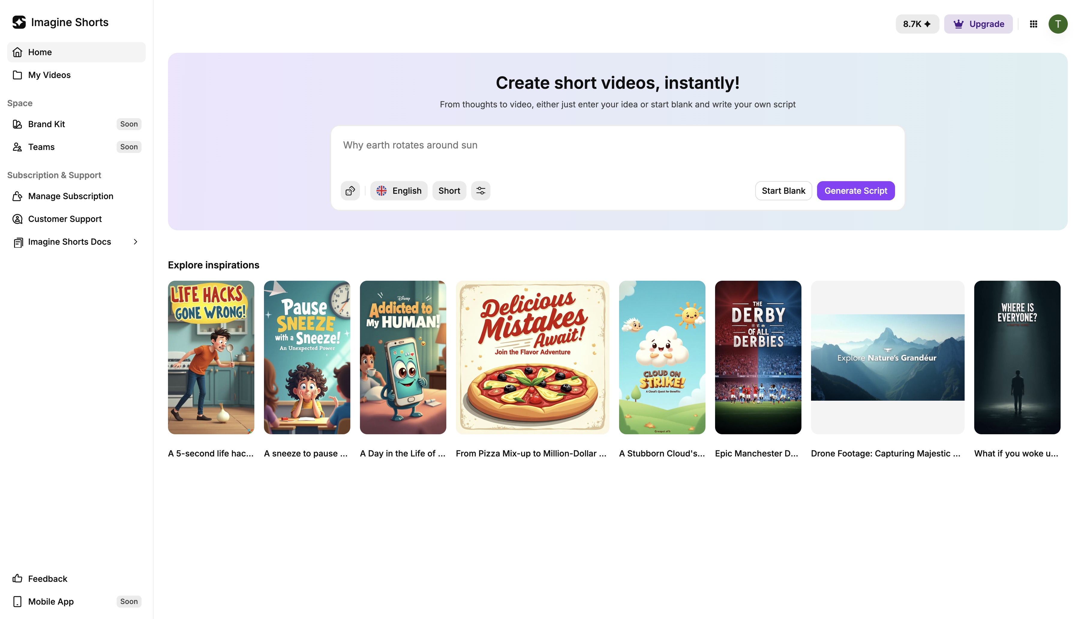 ImagineShorts Dashboard