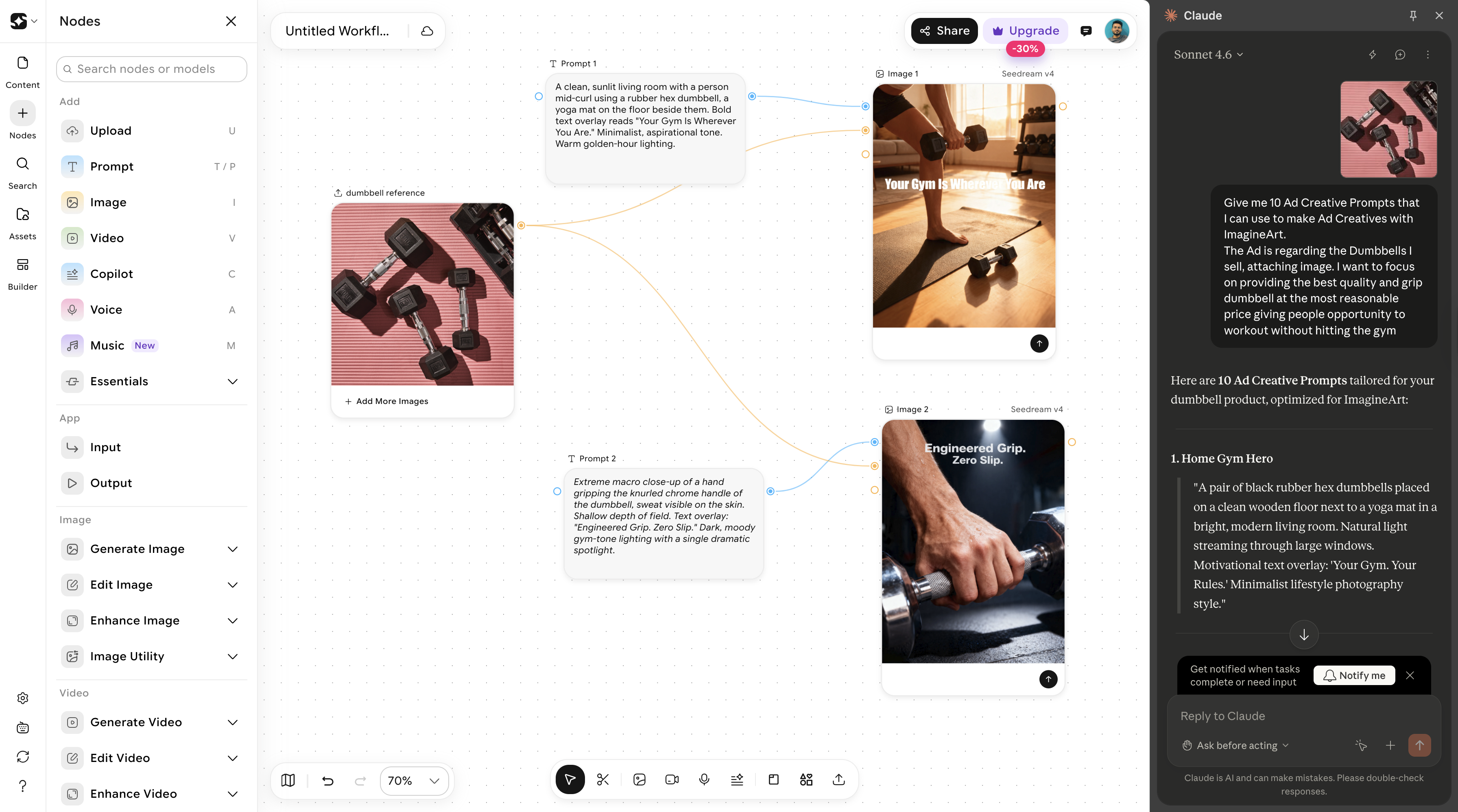 Claude + ImagineArt: How to Automate Your Entire Ad Creative Workflow