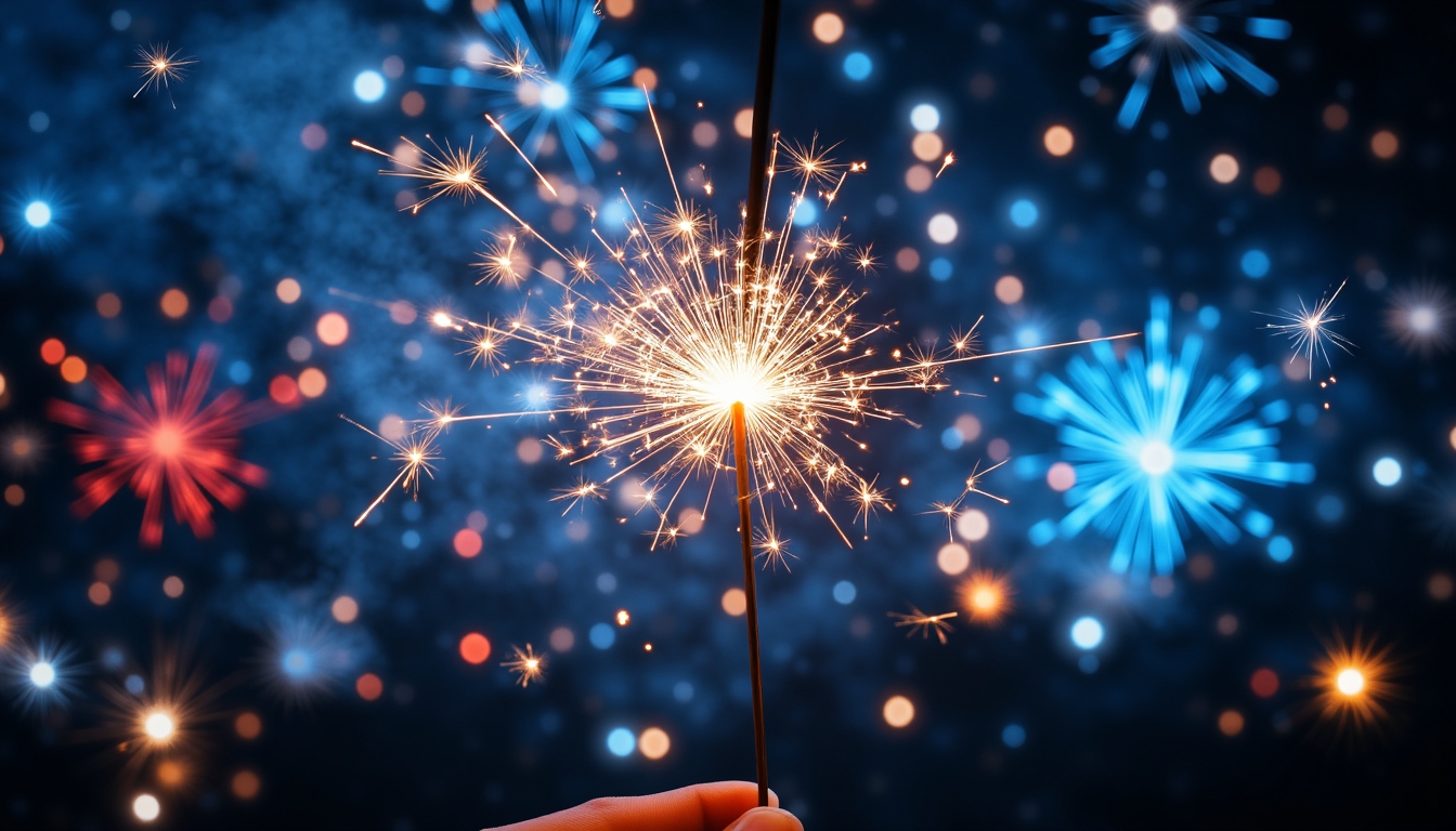 Sparkler With Blurred Dark Background