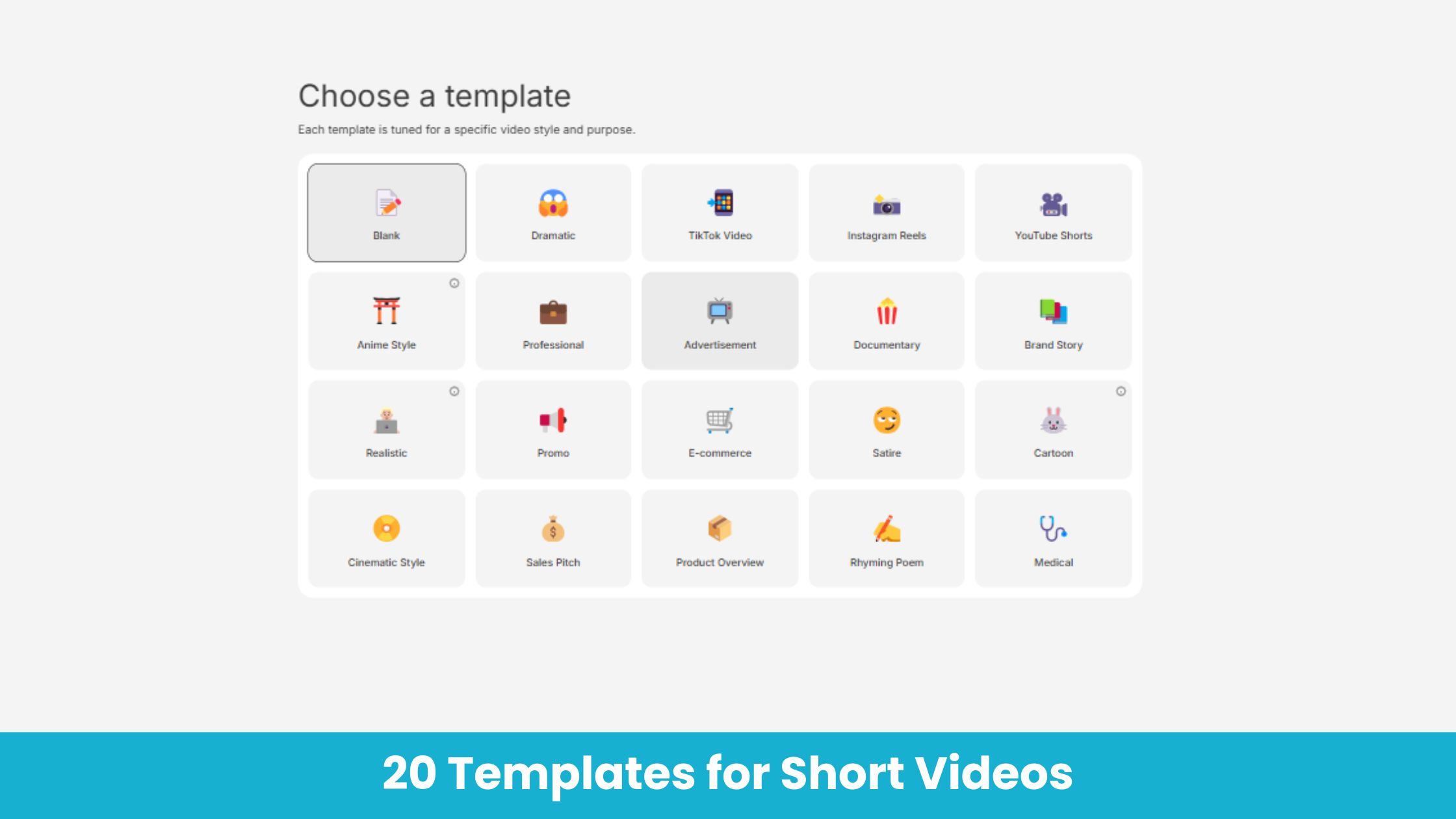 Templates for Short Videos