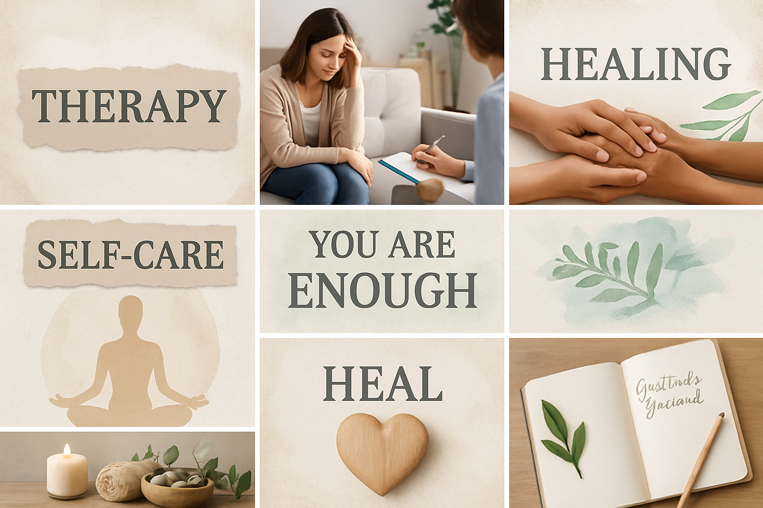 Therapy and healing vision board idea