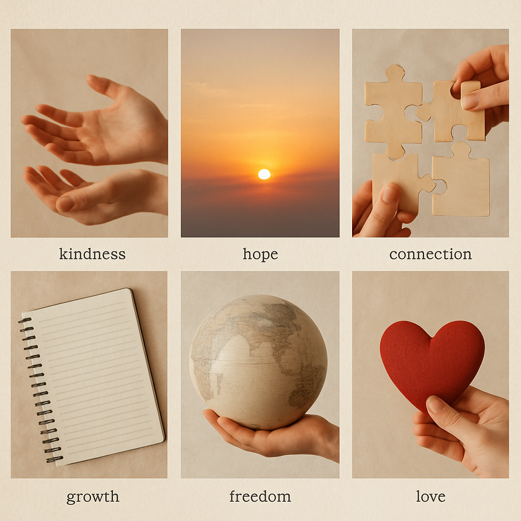 Core values collage generated by ImagineArt
