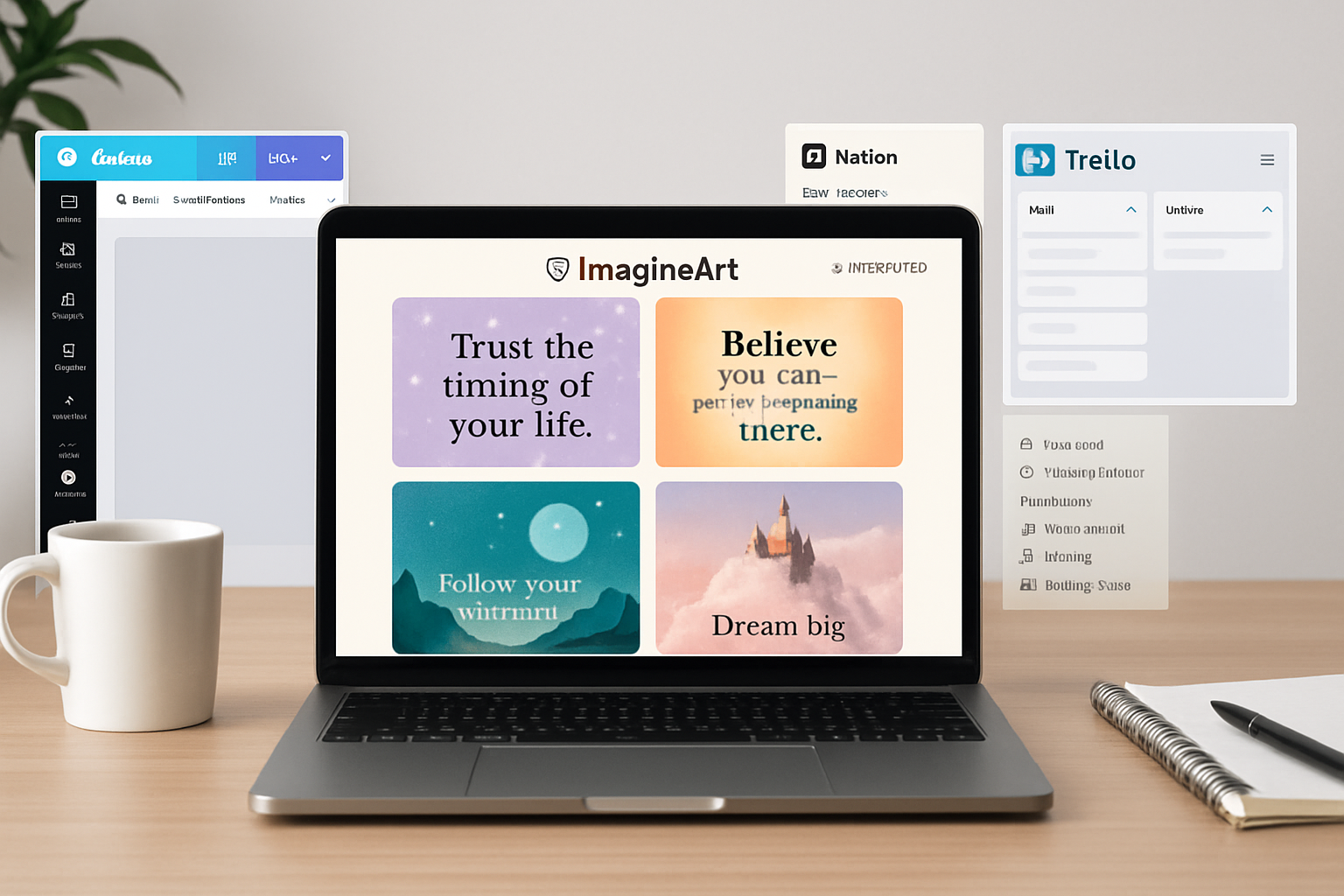 Digital vision board tools generated by ImagineArt