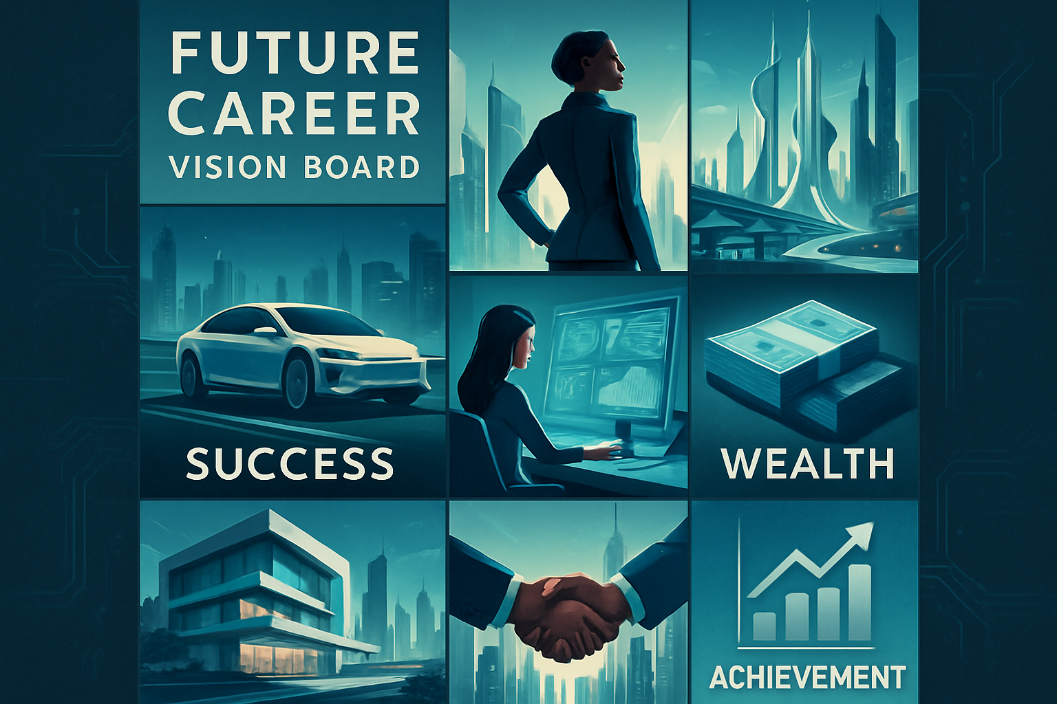 A futuristic career vision board generated by ImagineArt