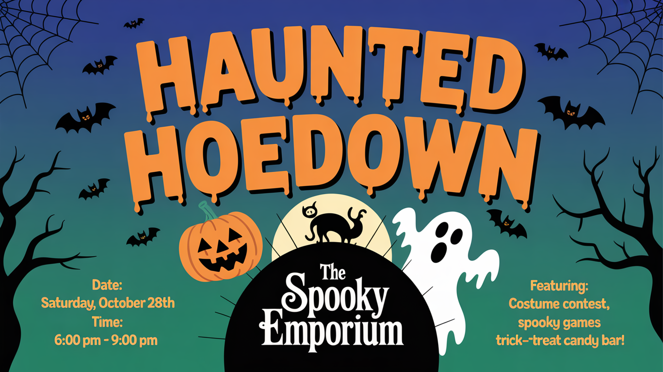 Halloween party invitation generated by ImagineArt