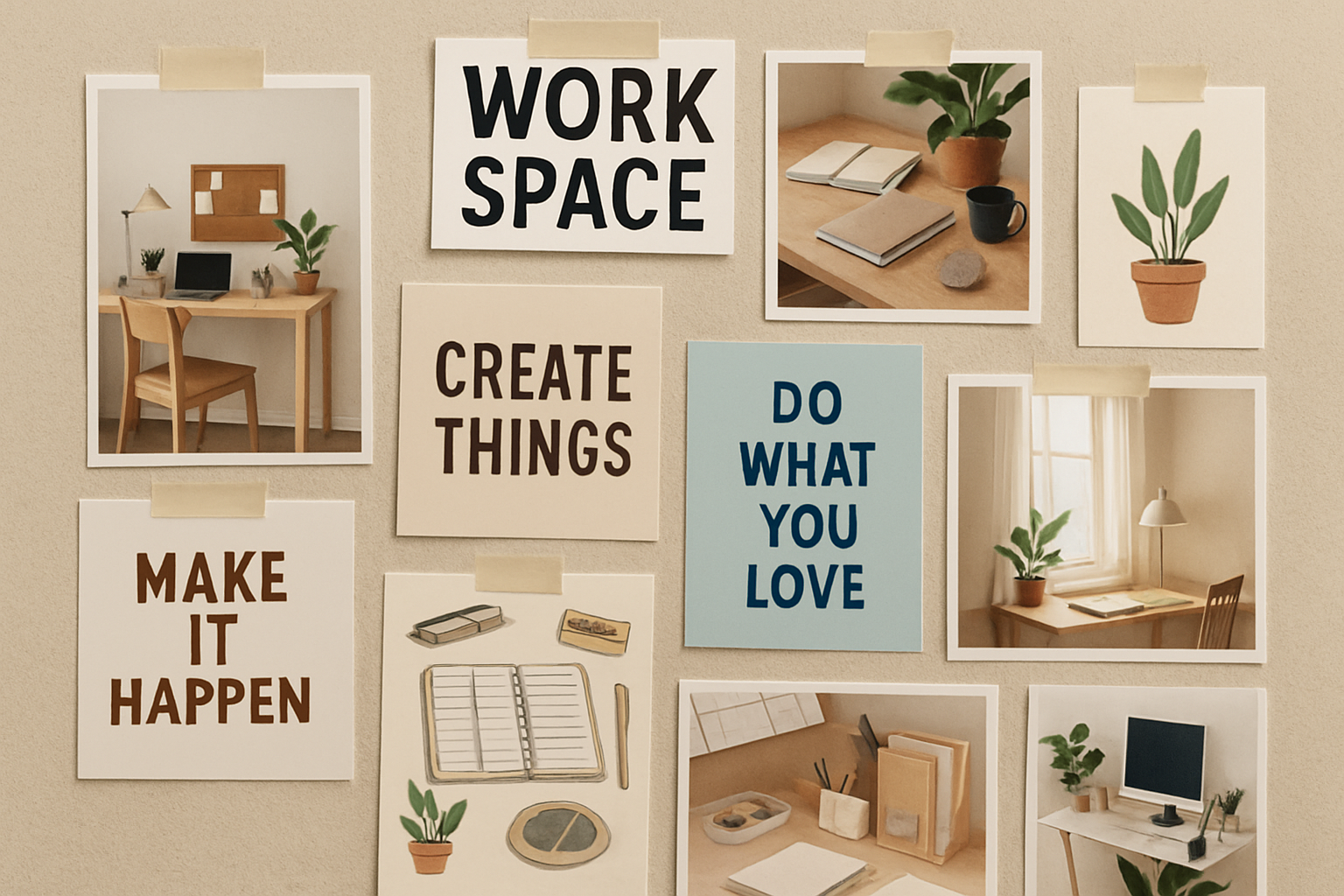 A worspace vision board idea generated by ImagineArt