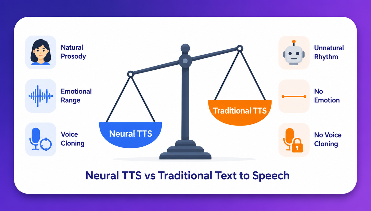 A comparison between neural tts and traditional trext to speech