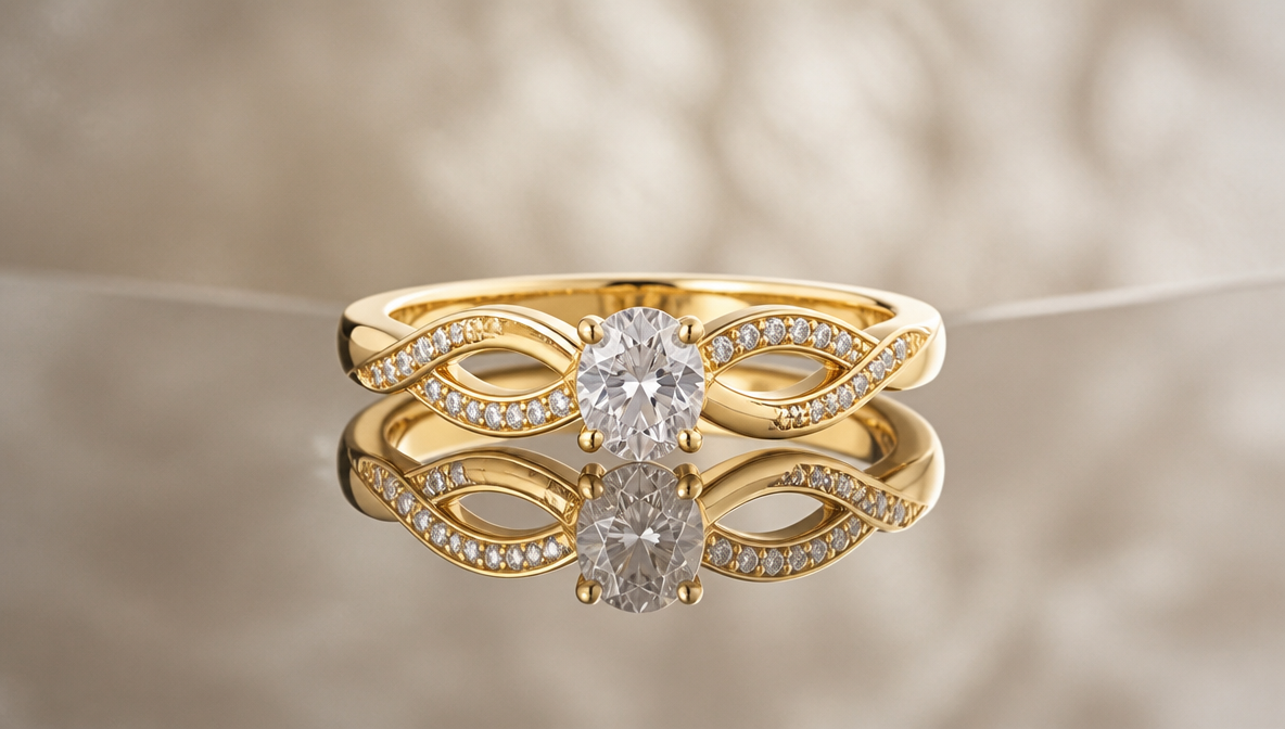 Double reflection jewelry photography -- generated by ImagineArt AI image generator