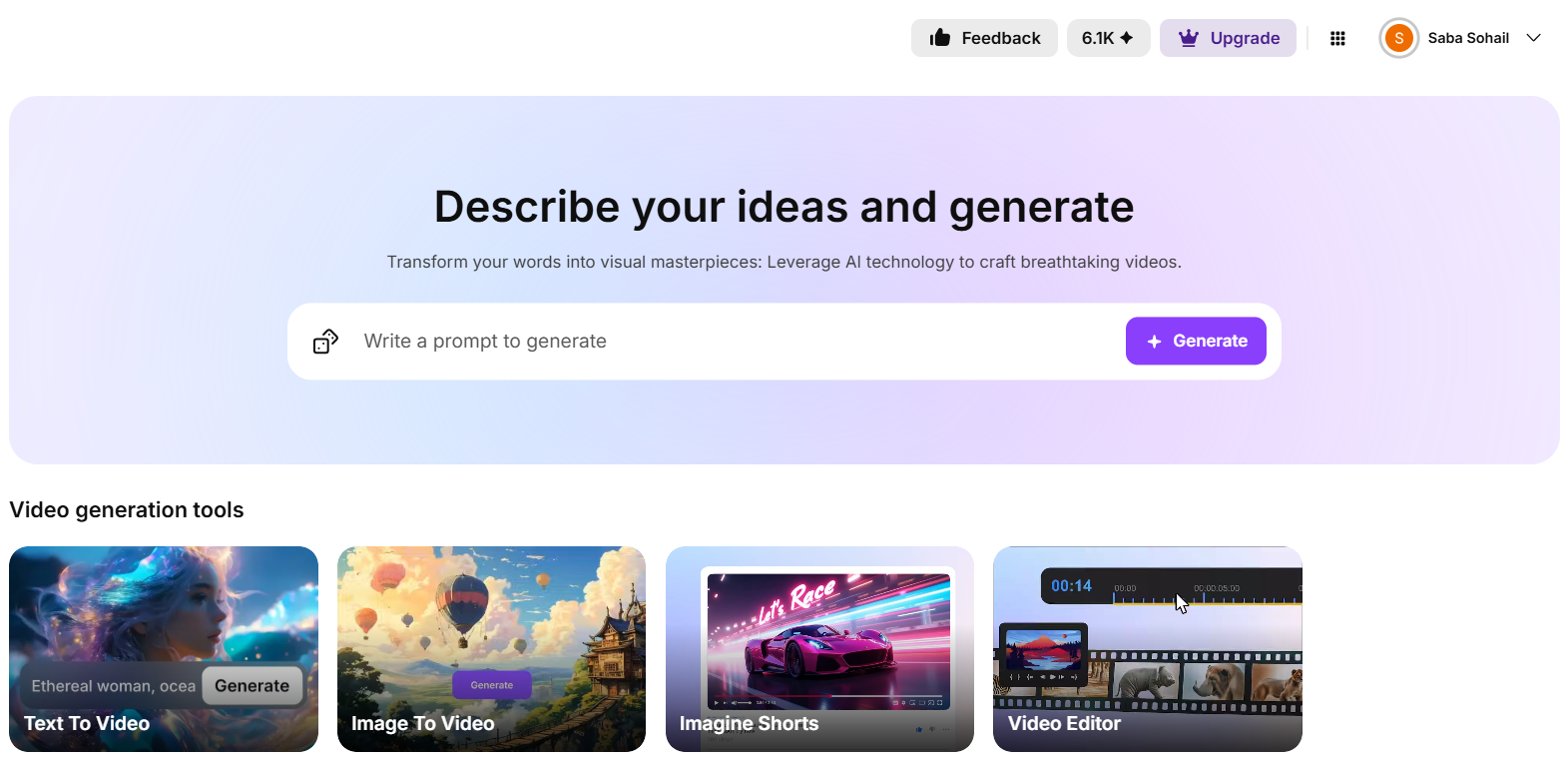 Video Studio - The AI Video Generator from ImagineArt