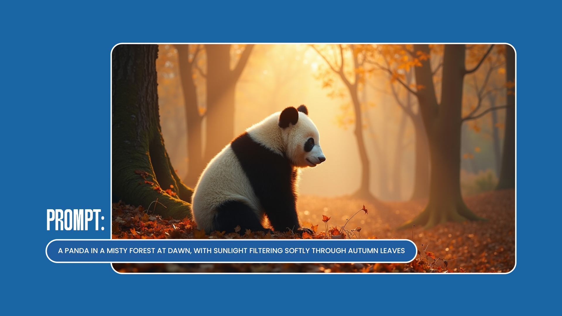 AI-generated image of a realistic panda sitting in a natural forest setting