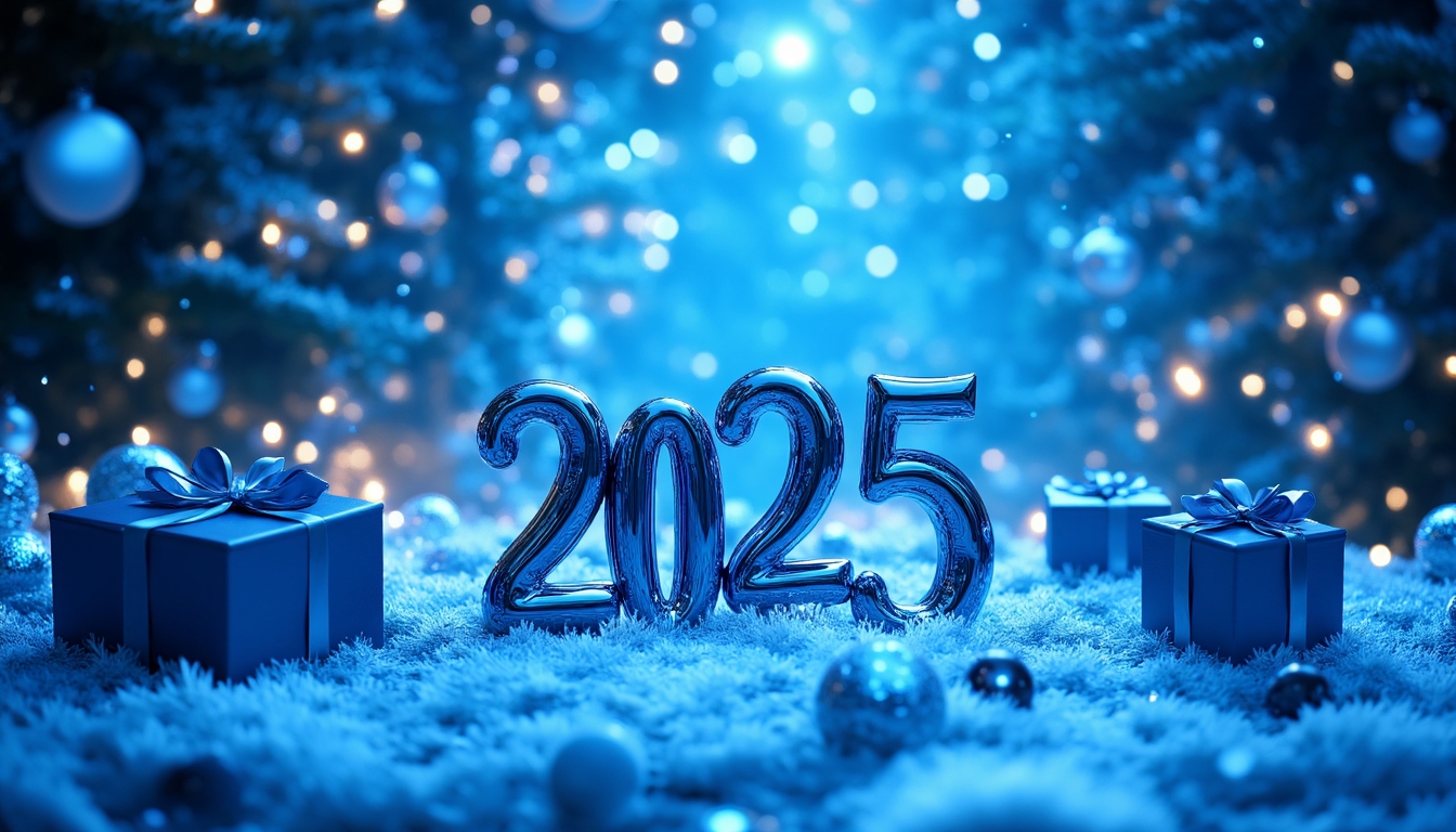 happy new year 2025 beautiful snowy christmas background