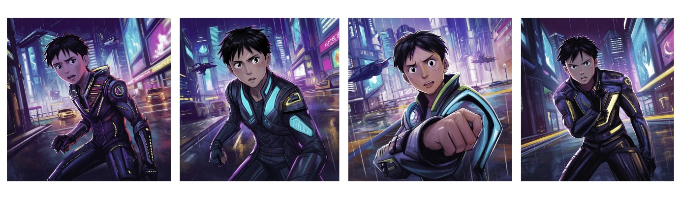 Same Character, Different Poses — Ideogram Chracter Consistency