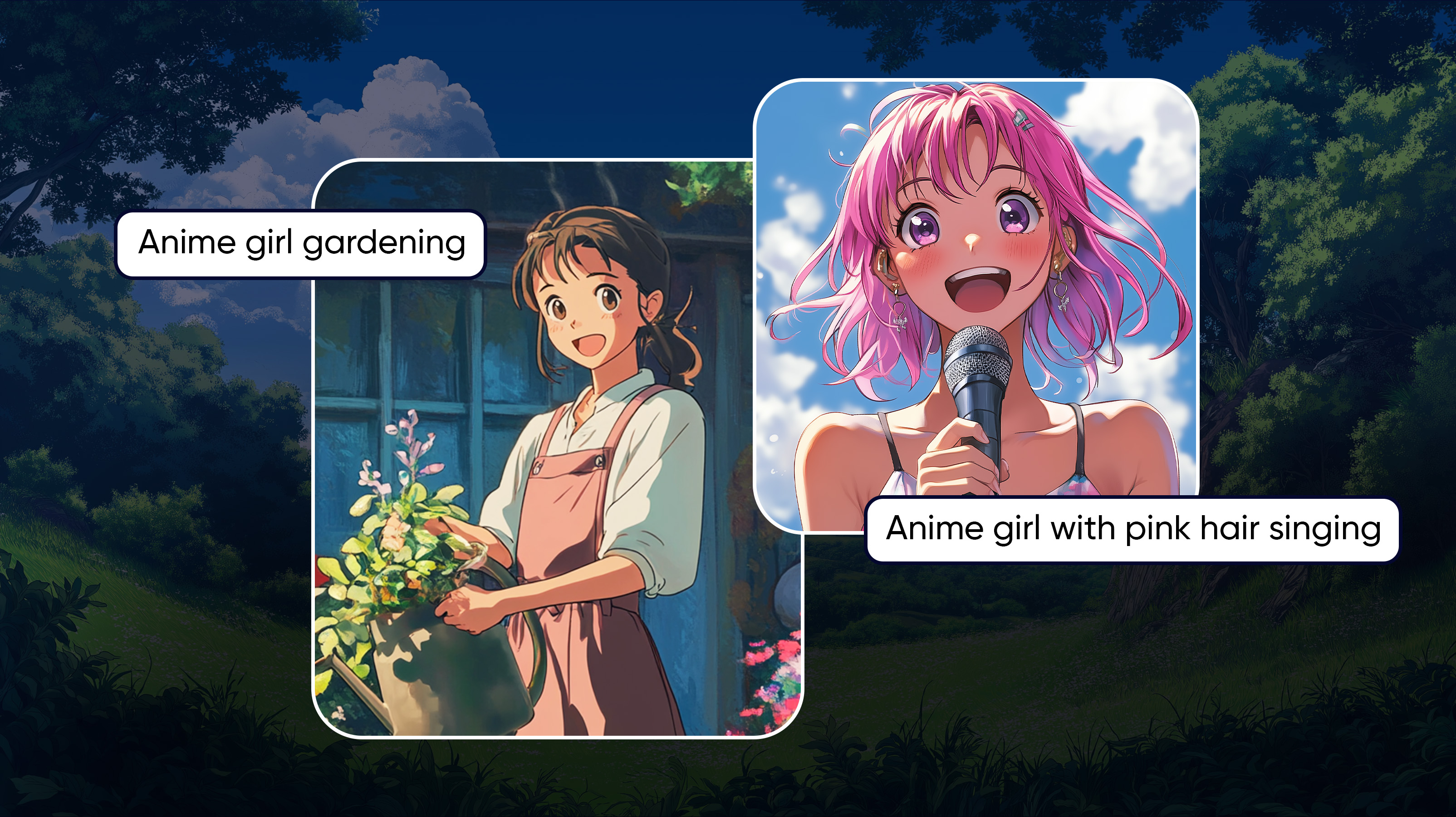 AI anime girl generator creating detailed anime girl characters from text