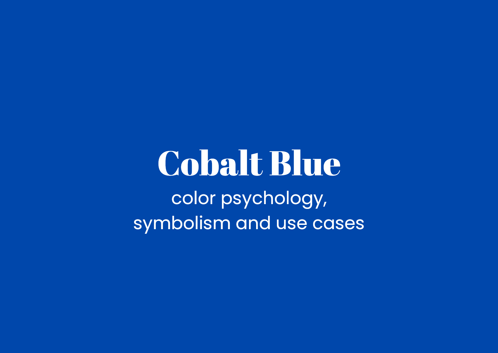 Explore Cobalt Blue - Color Details and Use Cases | ImagineArt
